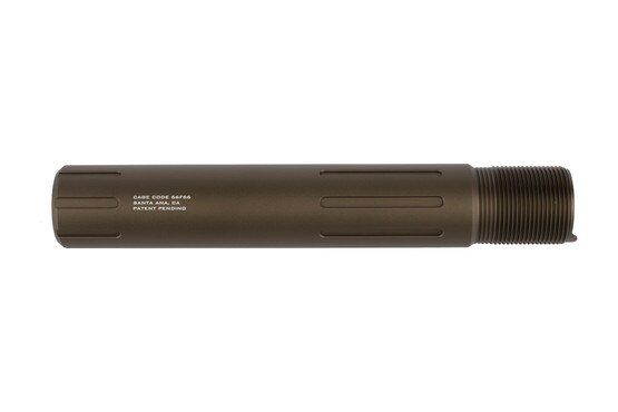 Strike Industries pistol buffer tube for the AR-15 features lightening cuts and a tough anodized FDE finish